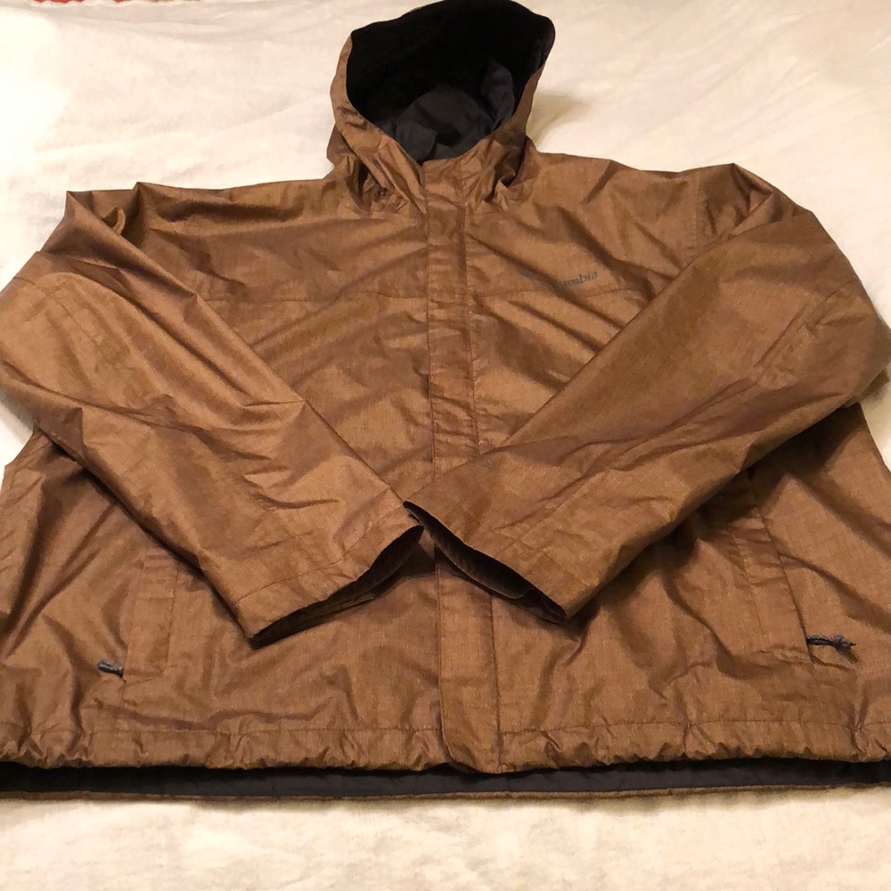 New! Men’s XL Omni tech wood grain pattern windbreaker by Columbia. (NWOT)